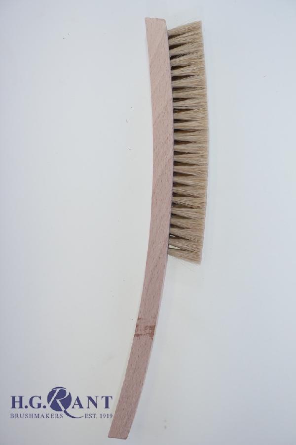 White Bristle Platers Brush with Curved handle 4-row
